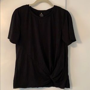 “Knotted” black tee